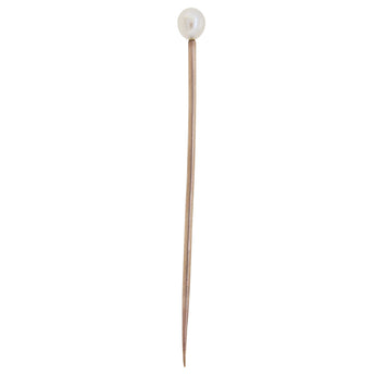An early 20th century, 9ct yellow gold, pearl set stick pin.