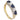 A modern, 18ct yellow gold, sapphire & diamond set, five stone half hoop ring.