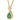 A modern, 18ct yellow gold, emerald & diamond set pendant & chain.