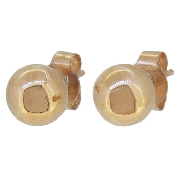 A pair of modern, 9ct yellow gold, ball set stud earrings.