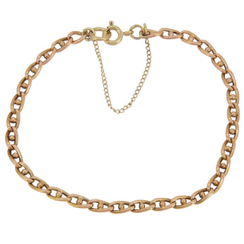 An early 20th century, 9ct rose gold, marine & ball link bracelet.