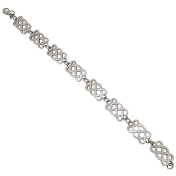 A modern, silver, openwork, Celtic Link bracelet.