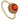 A modern, 9ct yellow gold, fire opal set single stone with a cord border.