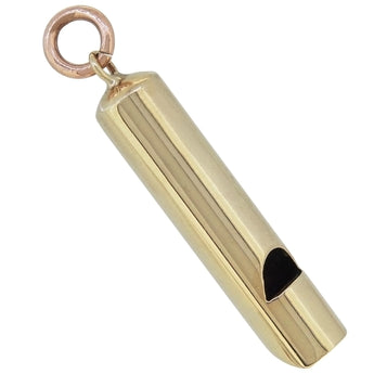 An early 20th century, 9ct yellow gold, whistle pendant.