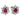 A pair of modern, 9ct white gold, ruby & diamond set stud earrings.