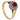 A modern, 18ct yellow gold, ruby & diamond set cluster ring.