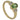 A modern, 18ct yellow gold, peridot & diamond set, nine stone ring.