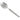 A white metal teaspoon