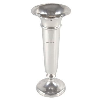 An early 20th century, silver trumpet vase
