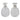 A pair of modern, cut glass scent bottles with silver mounts & glass stoppers