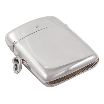 An Edwardian, silver, plain vesta case.