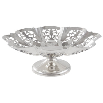A mid-20th century, silver, circular, pierced tazza dish.