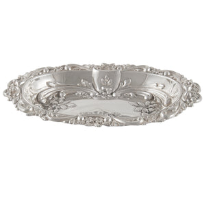 An Edwardian, silver, embossed pin dish.