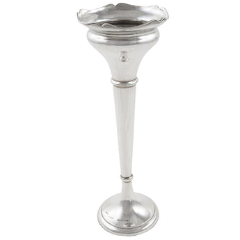 An Edwardian, silver vase with a shaped bowl & edge.