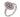  A modern, 18ct white gold, ruby & diamond set, oval cluster ring