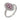  A modern, 18ct white gold, ruby & diamond set, oval cluster ring