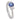 A modern, 18ct white gold, tanzanite & diamond set, three stone ring.