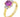 A modern, 18ct yellow gold, pink sapphire & diamond set, three stone ring.