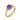 A modern, 18ct yellow gold, pink sapphire & diamond set, three stone ring