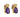 A pair of modern, 9ct yellow gold, amethyst set stud earrings