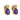 A pair of modern, 9ct yellow gold, amethyst set stud earrings