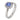 A modern, 18ct white gold, tanzanite & diamond set cluster ring.