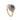 A modern, 18ct yellow gold, sapphire & rose cut diamond set cluster ring