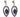 A pair of modern, silver, purple enamel set, abstract drop earrings