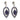 A pair of modern, silver, purple enamel set, abstract drop earrings