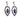A pair of modern, silver, enamel set drop earrings
