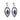 A pair of modern, silver, enamel set drop earrings