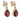A pair of modern, 9ct yellow gold, garnet set drop earrings