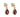 A pair of modern, 9ct yellow gold, garnet set drop earrings