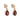 A pair of modern, 9ct yellow gold, garnet set drop earrings