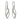 A pair of modern, 18ct white gold, diamond set drop earrings
