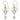 A pair of modern, 9ct yellow gold, aquamarine & pearl set drop earrings