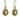 A pair of modern, 9ct yellow gold, peridot & opal set drop earrings