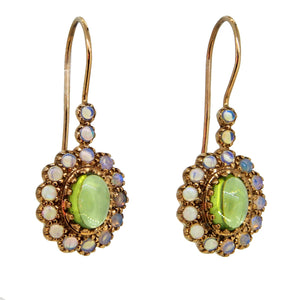Peridot & Opal Set Drop Earrings