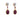 A pair of modern, 9ct yellow gold, ruby & diamond set drop earrings