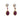 A pair of modern, 9ct yellow gold, ruby & diamond set drop earrings