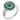 A modern, 18ct white gold, emerald & diamond set cluster ring.