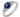 A modern, 18ct white gold, sapphire & diamond set, three stone ring