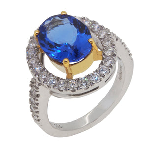 Tanzanite & Diamond Set Cluster Ring