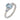 A modern, 18ct white gold, aquamarine & diamond set, three stone ring