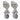 A pair of modern, 18ct white gold, tanzanite & diamond set drop earrings.