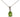 A modern, silver, peridot set pendant & chain