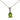 A modern, silver, peridot set pendant & chain