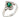 A modern, 18ct white gold, emerald & diamond set cluster ring.