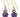 A pair of modern, silver & silver gilt, amethyst & diamond set cluster drop earrings.