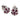  A pair of modern, 18ct white gold, ruby & diamond set, domed, cluster stud earrings